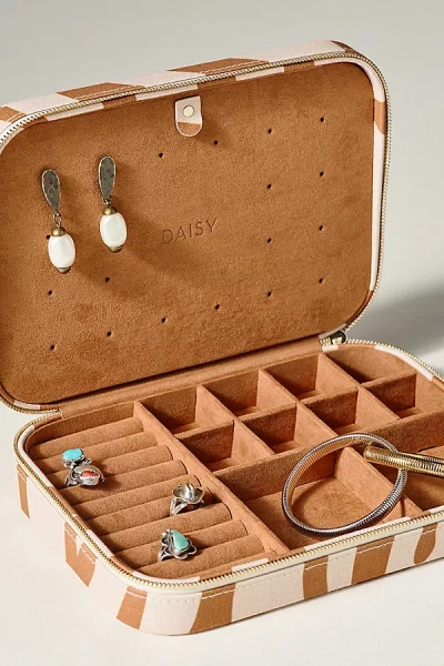 Anthropologie Daisy London Patterned Travel Jewelry Case In Brown