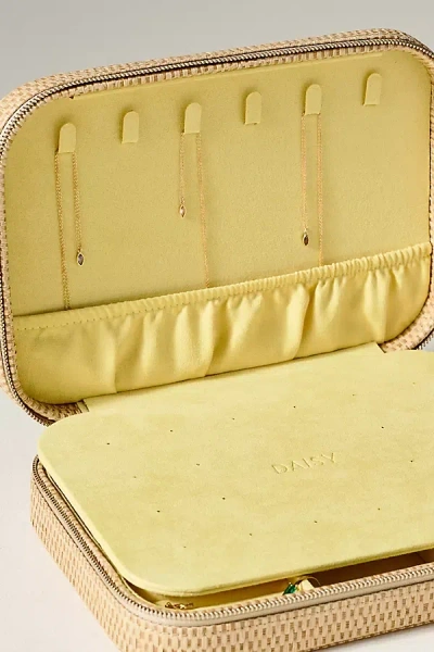 Anthropologie Daisy London Patterned Travel Jewelry Case In Yellow