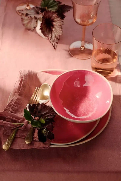 Anthropologie Dakota Bamboo Melamine Bowls, Set Of 4 In Pink