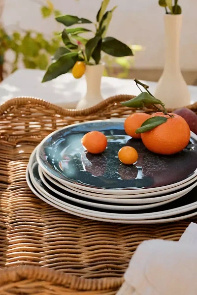 Anthropologie Dakota Melamine Side Plates, Set Of 4 In Blue