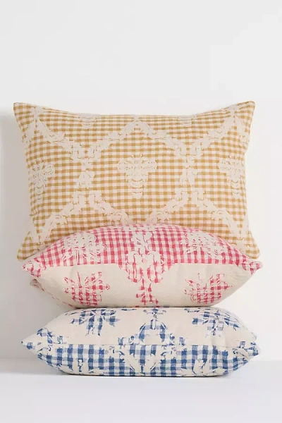 Anthropologie Damask Cotton Woven Icon Pillow In Multi