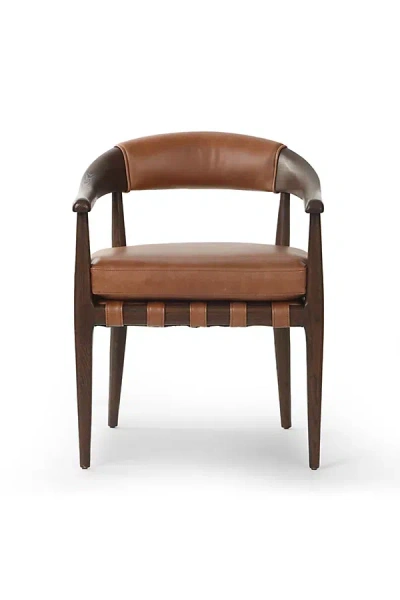 Anthropologie Dane Leather Dining Armchair In Brown