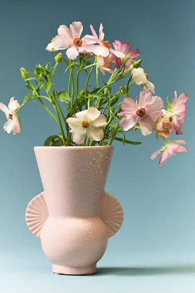 Anthropologie Daphne Ceramic Vase In Pink