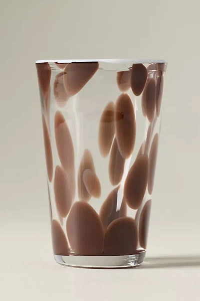 Anthropologie Dapple Dot Hand-blown Highball Glass In Brown