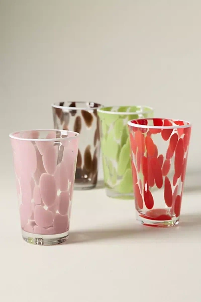 Anthropologie Dapple Dot Hand-blown Highball Glass In Multi