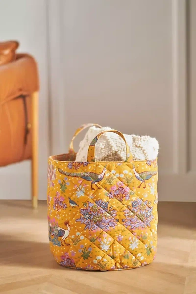 Anthropologie Darby Printed Basket In Blue