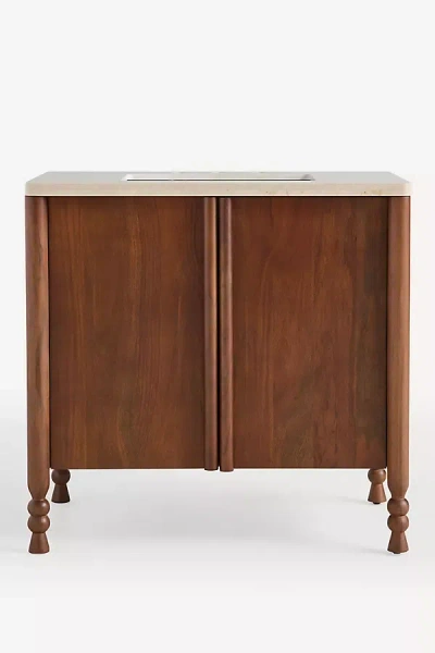 Anthropologie Dawn Marble-top Single Bathroom Vanity In Brown