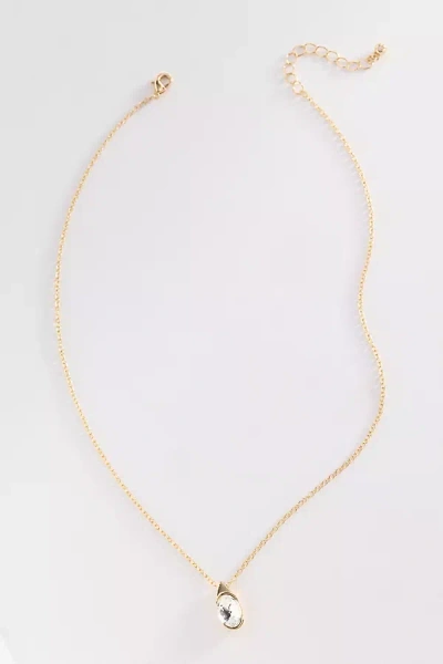 Anthropologie Delicate Bezel Necklace In Gold