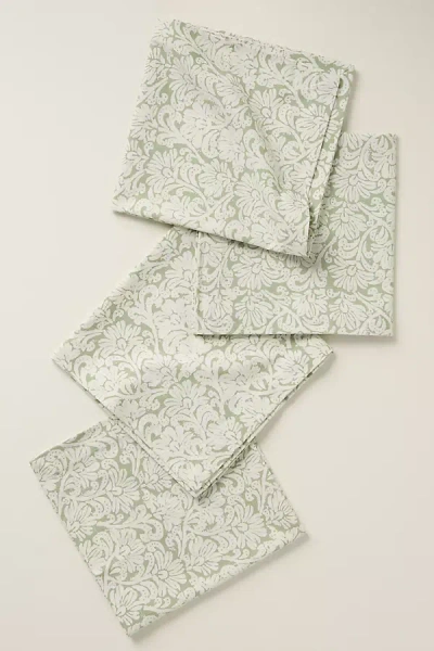 Anthropologie Demeter Embroidered Cotton Napkins, Set Of 4 In Multi