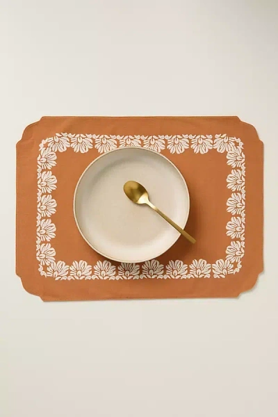 Anthropologie Demeter Embroidered Cotton Placemat In Multi