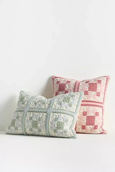 Anthropologie Demitria Cotton Jacquard Woven Pillow In Multi