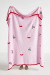 Anthropologie Diane Knitted Icon Throw Blanket In Pink