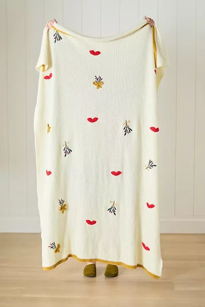 Anthropologie Diane Knitted Icon Throw Blanket In Neutral