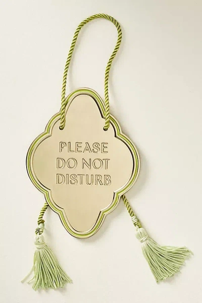Anthropologie Do Not Disturb Door Plaque In Green