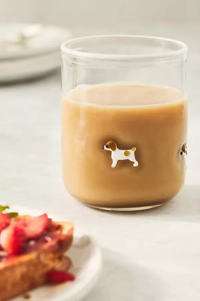 Anthropologie Dog Icon Juice Glass In Brown