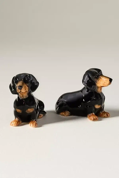 Anthropologie Dog Salt & Pepper Shakers In Black