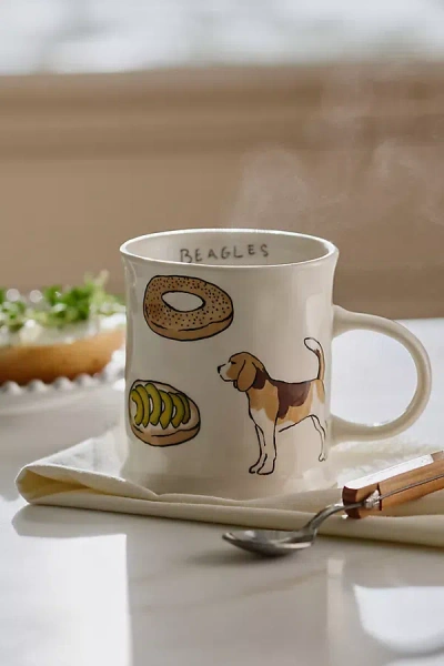 Anthropologie Dog Stoneware Mug In Brown