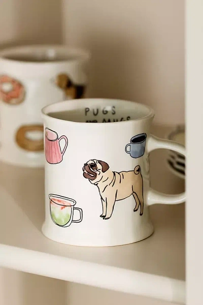 Anthropologie Dog Stoneware Mug In Multi