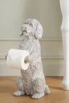 Anthropologie Doodle Dog Standing Toilet Paper Holder In Grey