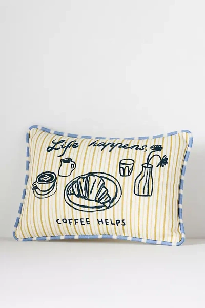 Anthropologie Dora Howarth Cotton Pillow In Blue