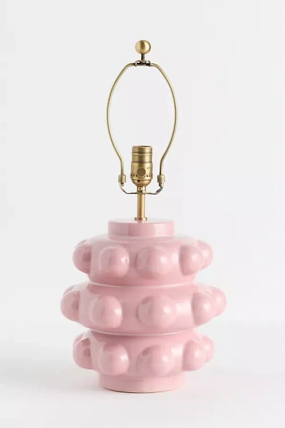 Anthropologie Dotted Ceramic Table Lamp Base In Pink