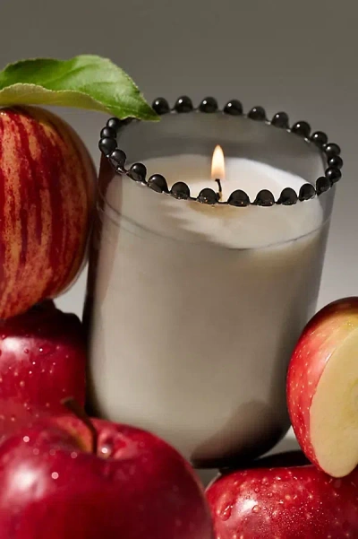 Anthropologie Dotted Rim Fruity Honeycrisp Oakwood Glass Candle In Black