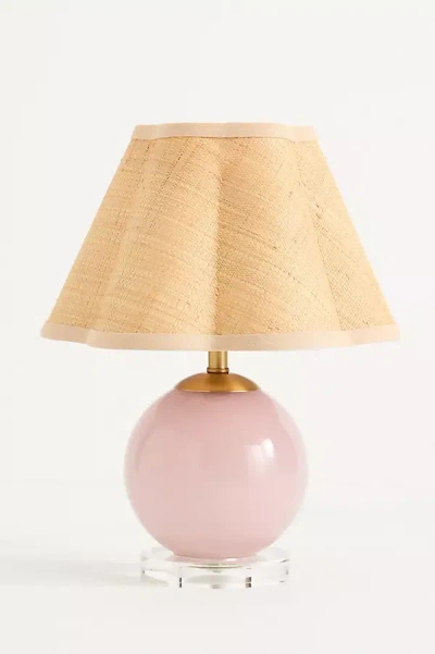 Anthropologie Dottie Blown Glass Table Lamp In Pink