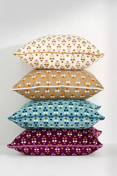 Anthropologie Dottie Velvet Patterned Pillow In Multi