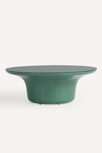 Anthropologie Dulce 42" Round Coffee Table In Green
