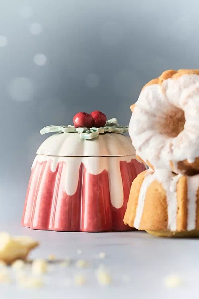 Anthropologie Dulce Gourmand Poundcake Ceramic Candle In Multi