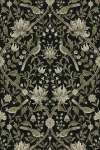 Anthropologie Ebony & Rosemary Vintage Bird Ogee Peel-and-stick Wallpaper In Multi