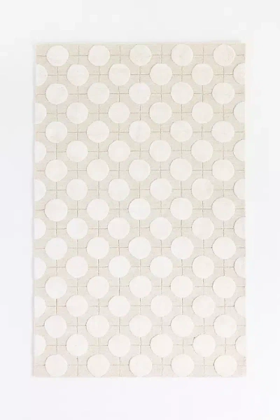 Anthropologie Eclipse Tufted Wool-viscose Blend Geometric Rug In Neutral