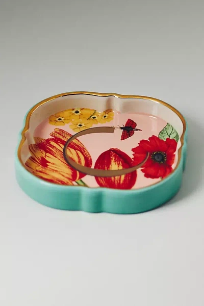 Anthropologie Eden Monogram Stoneware Trinket Dish In Multi