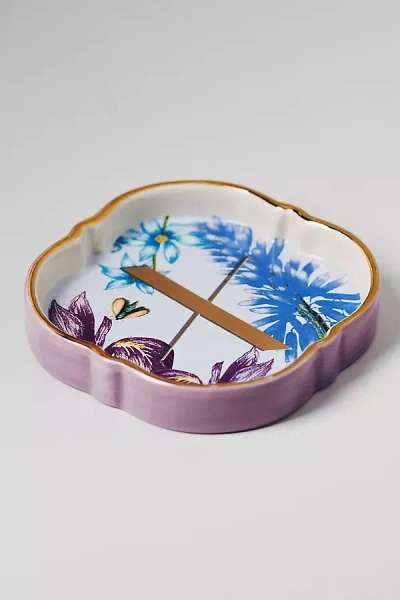 Anthropologie Eden Monogram Stoneware Trinket Dish In Purple