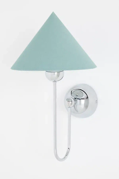 Anthropologie Edie Chrome Sconce In Blue