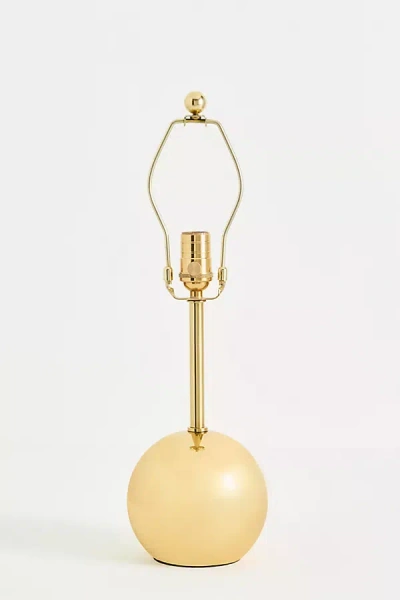 Anthropologie Edie Round Antique Brass Table Lamp Base In Gold