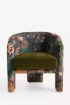 Anthropologie Effie Lena Velvet Tripod Chair In Multi