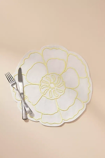 Anthropologie Eleni Embroidered Flower Placemat In Multi