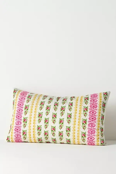 Anthropologie Elise Cotton Printed Floral Pillow In Multi