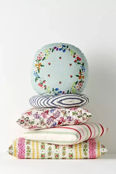 Anthropologie Elise Cotton Printed Floral Pillow In Multi