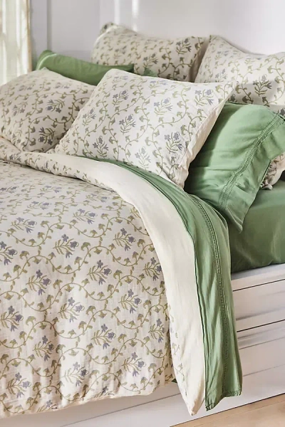Anthropologie Ellie Cotton Floral Printed Woven Duvet