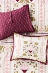 Anthropologie Elodie Embroidered Percale Floral Printed Pillowcases, Set Of 2 In Red