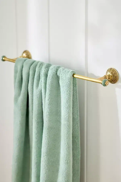 Anthropologie Eloise Brass Towel Bar In Green