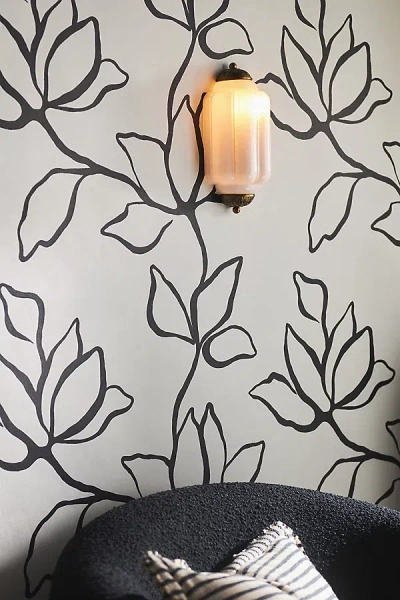Anthropologie Eloise Glass Flush Sconce In Black