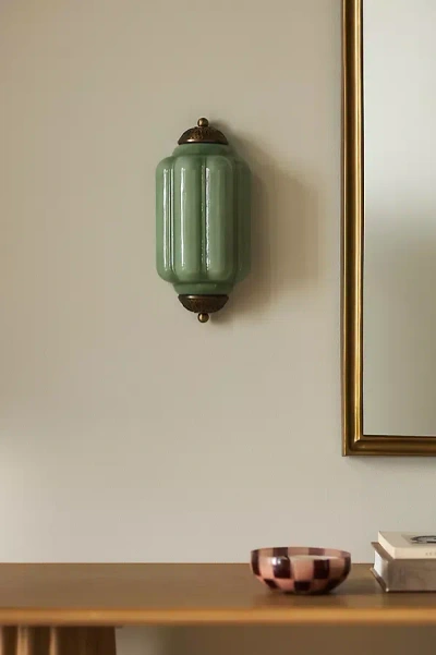Anthropologie Eloise Glass Flush Sconce In Green