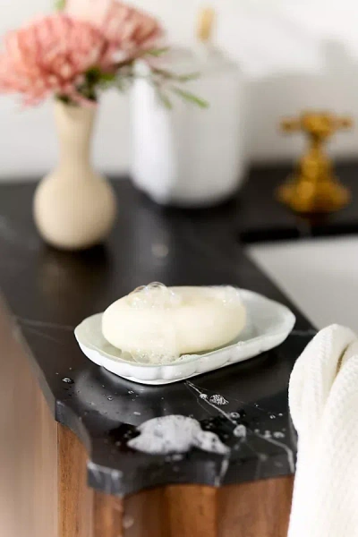 Anthropologie Eloise Scallop Glass Soap Dish In White