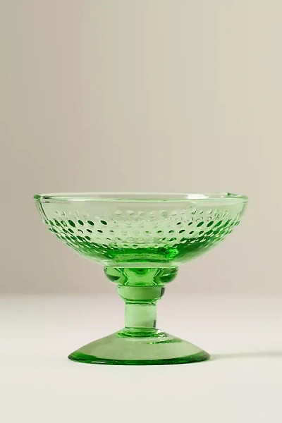 Anthropologie Embossed Coupe Glass In Green