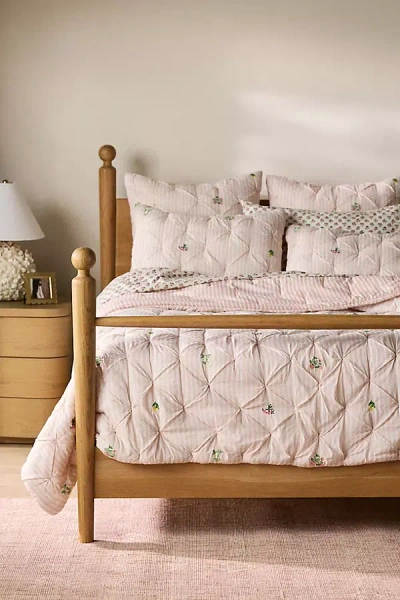 Anthropologie Emilia Cotton Voile Floral Icon Embroidered Bedspread In Neutral