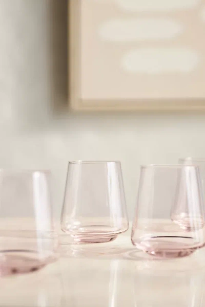 Anthropologie Emma Stemless Wine Glasses, Set Of 4 In Pink