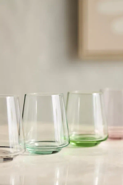 Anthropologie Emma Stemless Wine Glasses, Set Of 4 In Green